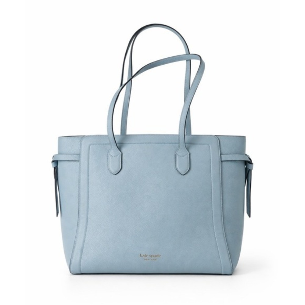 Kate Spade Knott Large Tote Teacup Blue Pebbled Leather NWT